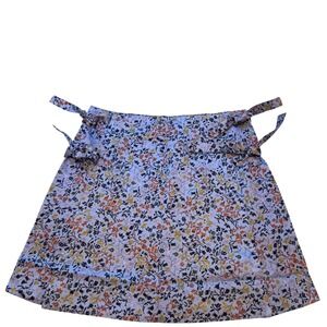 Ellette‎ Floral Print Mini Skirt Tie Waist Ruffle Hem Women's Size 4